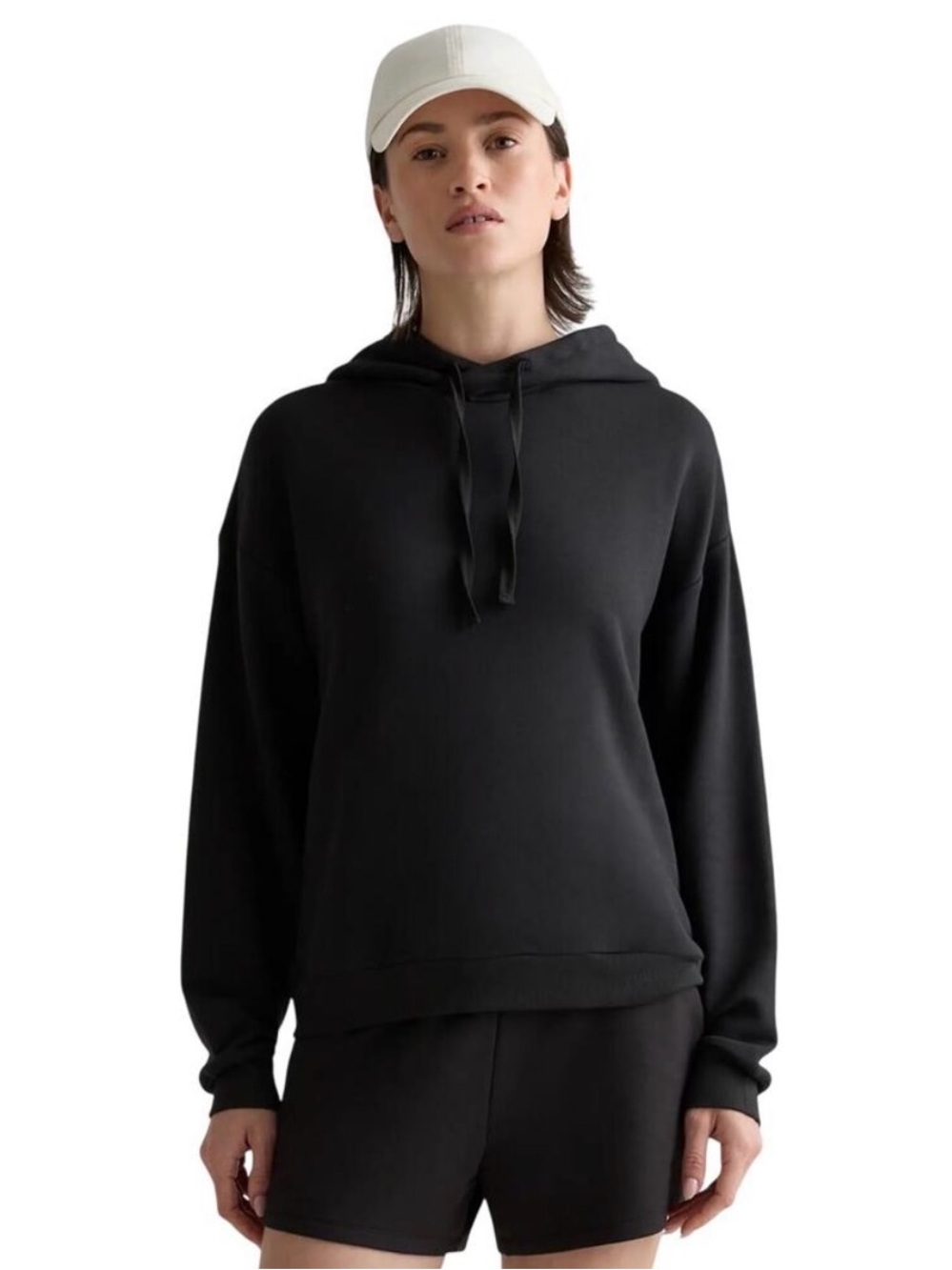 Quince Women’s Super Soft Fleece Pullover Hoodie Black Size Medium
